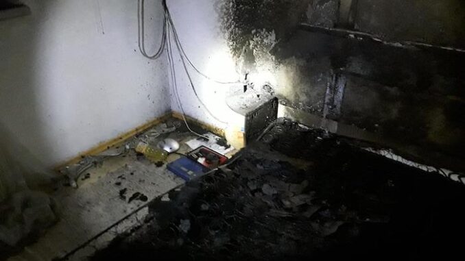 Místnost po požáru