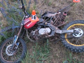 Havarovaná motokrosová motorka