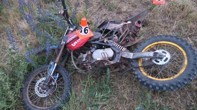 Havarovaná motokrosová motorka