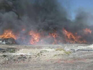Požár skládky nebezpečného odpadu