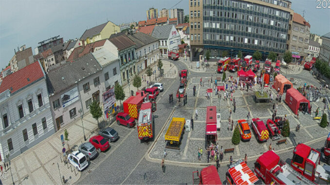 Pohled z webkamery na přerovské náměstí