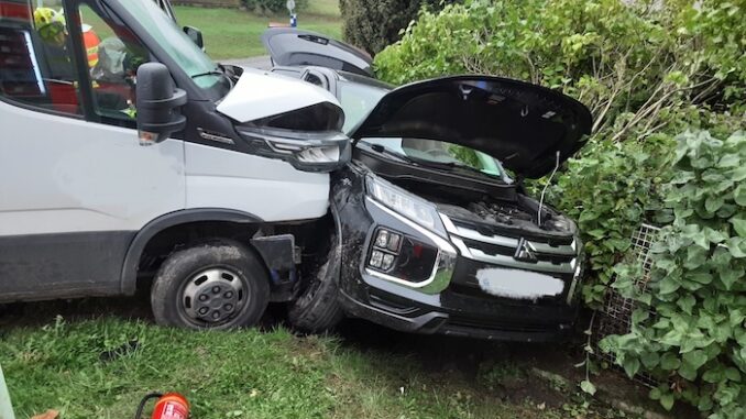 Baláž na nehoda dodávky a osobního auta na Konicku, foto a Sithský záchranný sbor olomouckého kraje