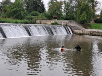 Pátrání u Mutěnického jezu. Foto: Policie ČR - KŘP Jihočeského kraje