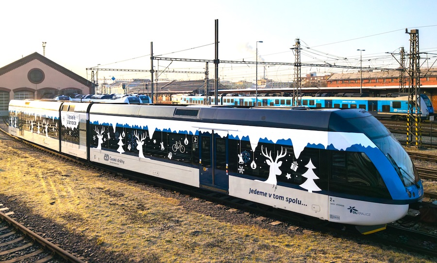 Vánoční polep vlaku v Olomouckém kraji