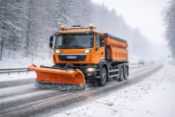Neposypaná silnice a zvednutá radlice pluhu. Znamená to, že silničáři nic nedělají?