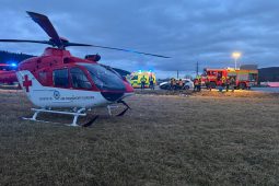 V Odrách se srazila dvě auta. K nehodě musel letět vrtulník