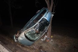 Opilý řidič narazil na Českolipsku do svodidel, auto opřel o strom