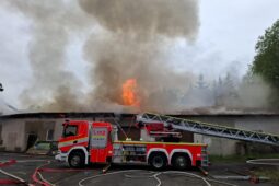 VIDEO: Plameny zachvátily pilu v Krásné na Jablonecku. Škoda přesáhla devět milionů korun