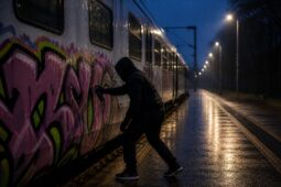 Sprejeři na útěku! Ranní akci u vlaku překazily kamery