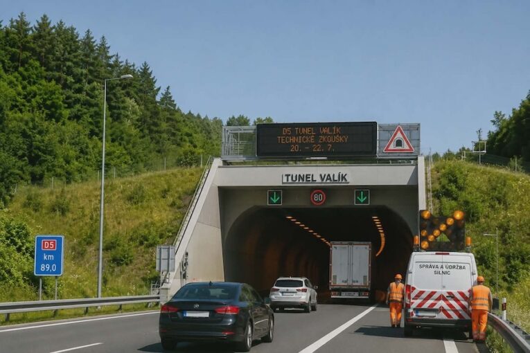 Řidiče na D5 čekají komplikace. Tunel Valík se na chvíli uzavře