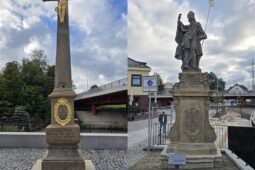 Socha svatého Libora a kříž mají svou původní podobu