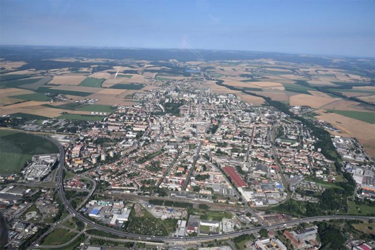 Letecký pohled na Prostějov